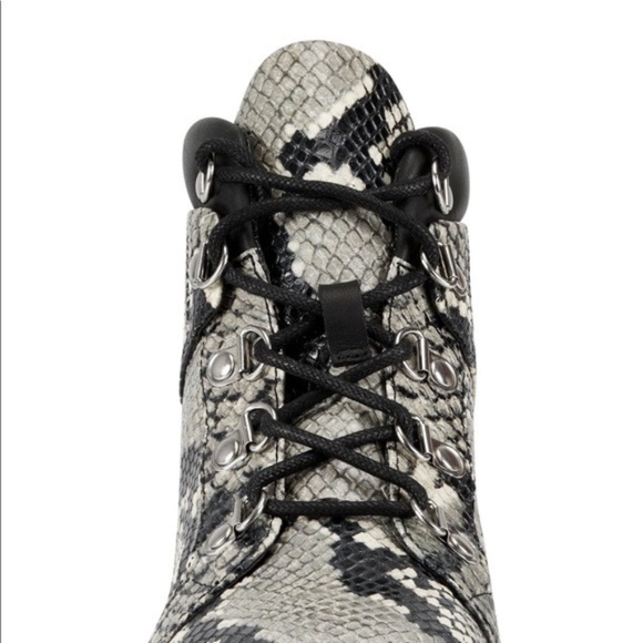 NEW marc fisher ltd nula 2 hiking boot snake print embossed leather bootie NIB - Picture 7 of 7